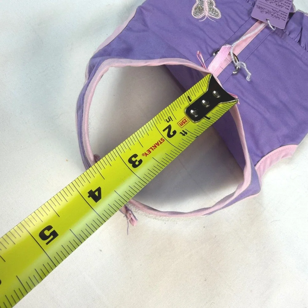 Boutique Butterfly Dog Dress Sm Purple Pink Harness D-Ring Pet Apparel NWT